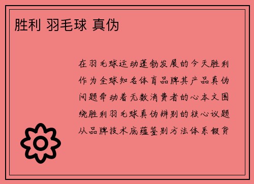 胜利 羽毛球 真伪